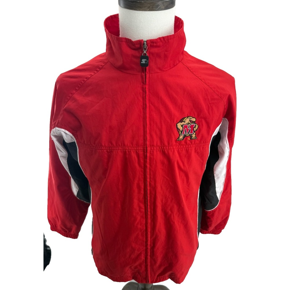 Starter Maryland‎ Terrapins Kids Red Windbreaker Full Zip Jacket Youth XL